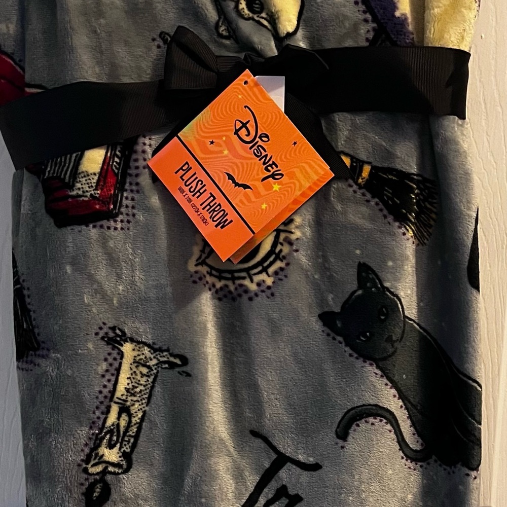 Disney Gray Hocus Pocus blanket with Halloween Designs brand new